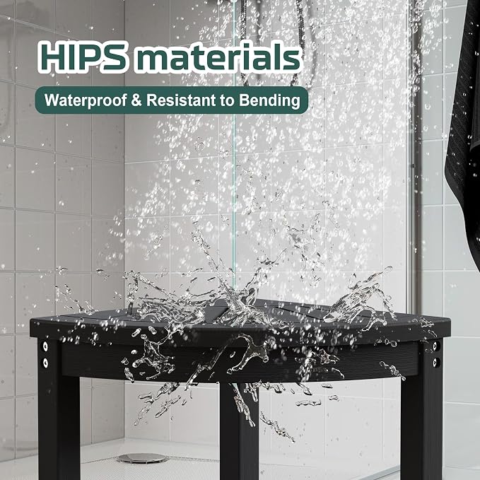 Waterproof Corner Shower Stool for Inside Shower, Poly Lumber Shower Bench Seat - Image 6