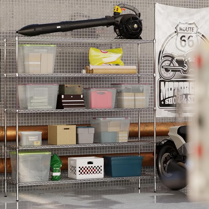 18" Deep x 72" Wide x 74" Height Wire Shelving Kit | 5-Tier | NSF Commercial - Image 5