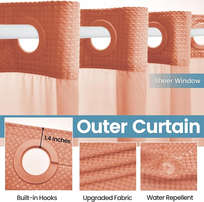 Coral Hotel Shower Curtain - Image 5