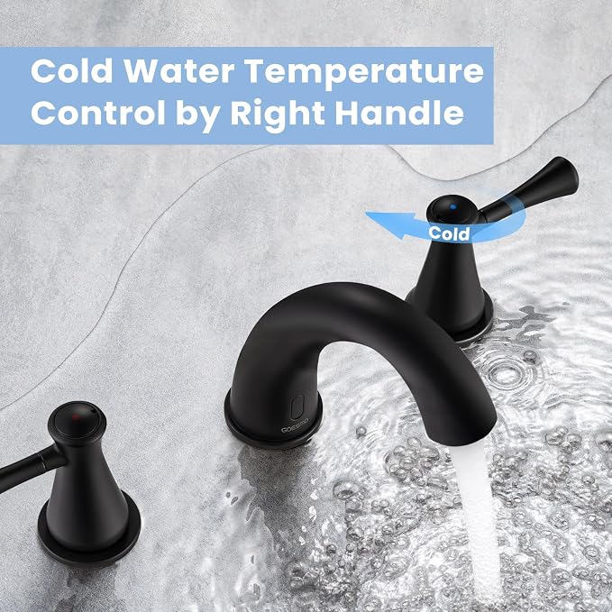 Touchless Bathroom Faucet for 3 Holes 3 Handles, Controlling Temperature & - Image 4