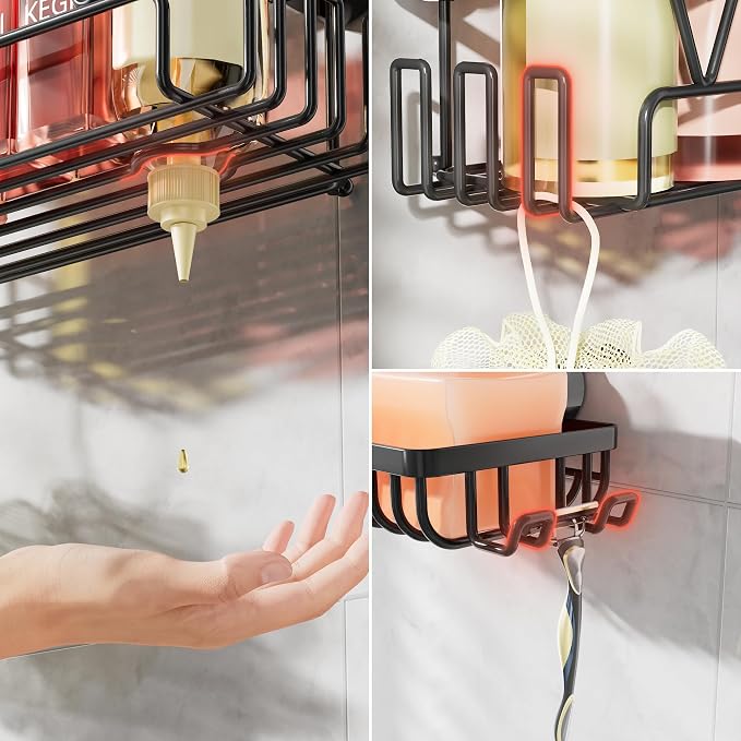 KEGII Suction Cup Shower Caddy, 2 Pack Shower Suction Shelf - Image 3