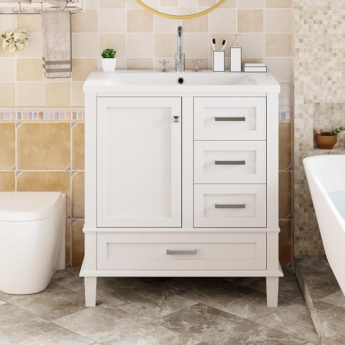 Bathroom Vanity Cabinet Sink 30”, Single Sink Top Combo Set - Image 3