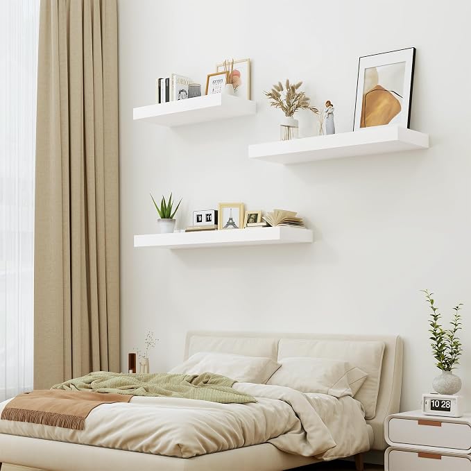 Heimlove 12" Deep White Floating Shelves - Image 5