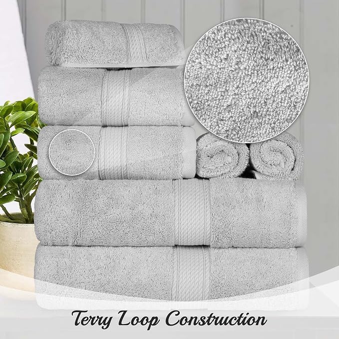 Superior Egyptian Cotton Pile 10 Piece Towel Set, Includes 2 Bath, 4 Hand - Image 3
