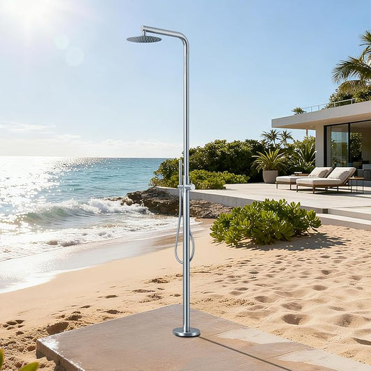 RBROHANT Freestanding Outdoor Shower, 316 Marine Grade Stainless Steel Beach by RBROHANT