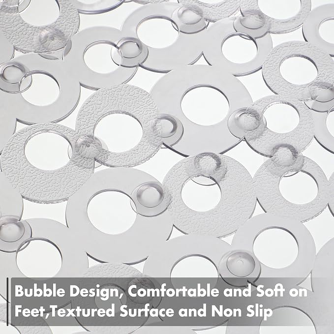 WELTRXE Oval Bathtub Mat Non Slip, Shower Mat - Image 4