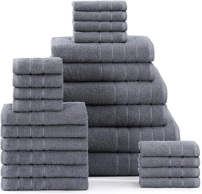Casa Platino 100% Cotton Bath Towel Set – 24 Pc Set by CasaPlatino