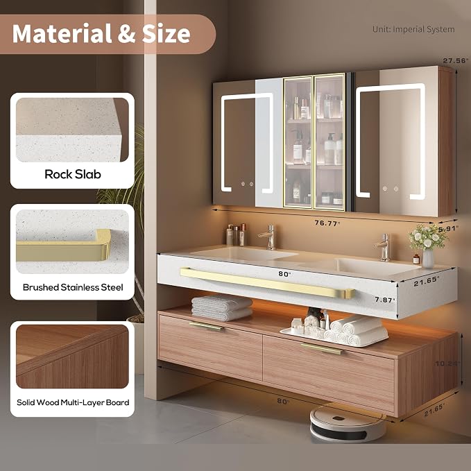 80-Inch Double Sink Vanity - Image 2