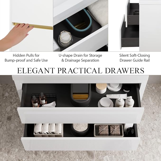 Modern 36" Wall-Mounted Bathroom Vanity - Image 6
