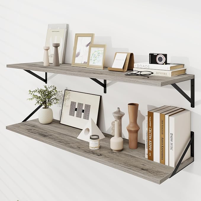 Dreamland Floating Shelves for Wall, 12 Inch Deep Floating Shelves Set of 2 by Dreamland