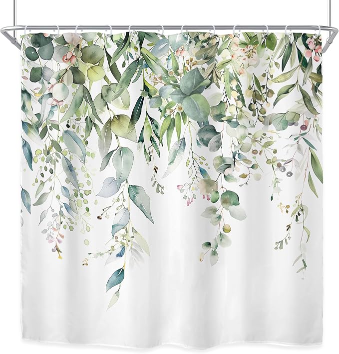 Riyidecor Green Eucalyptus Leaves Shower Curtain - Image 8
