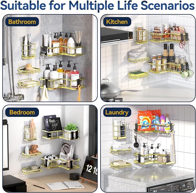 YASONIC Corner Shower Caddy Organizer, Large Capacity Shower Storage Rack - Image 9