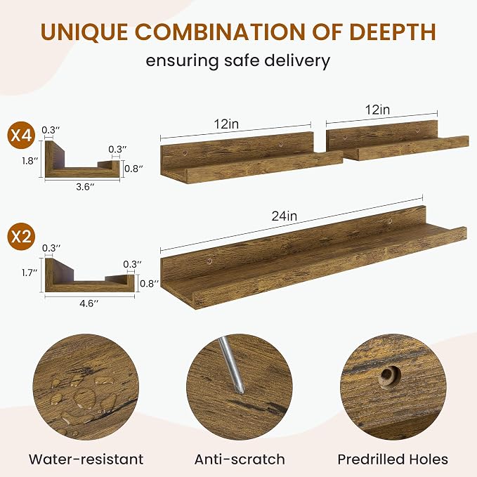 Axeman Picture Ledge Shelf, Floating Shelves - Image 3