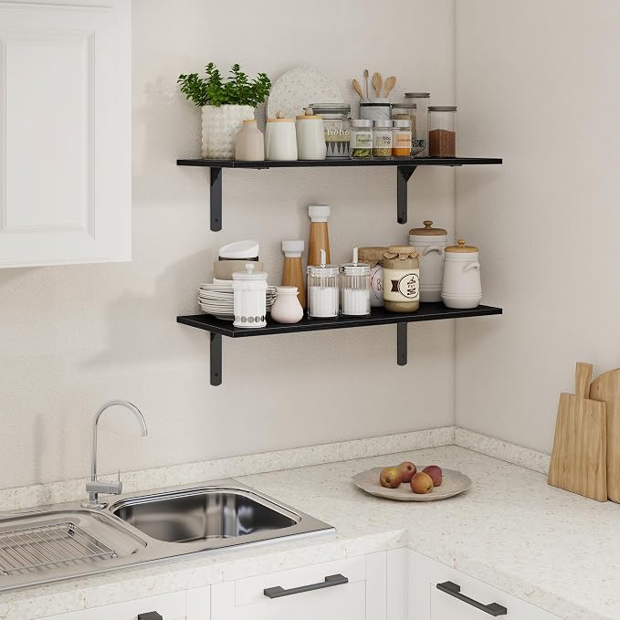 30" W x 12" D Black Floating Shelves - Image 2