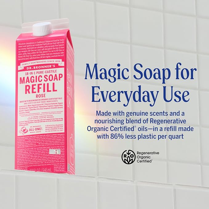 Dr. Bronner's Magic Soap-Pure-Castile Liquid Soap Refill-Regenerative Organic - Image 2