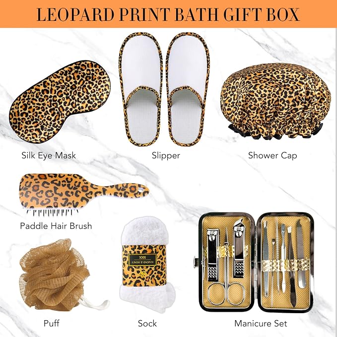 Christmas Gifts for Women, Bath Gift Set, Leopard XXL 20 Pcs Skin Care Set - Image 3