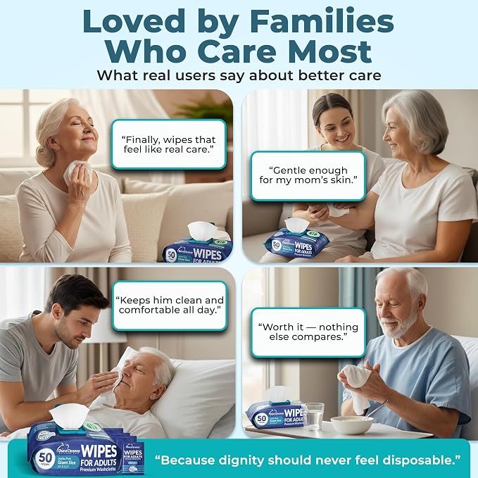 XL Body Wash Wipes for Adults No Rinse Bathing & Elderly Incontinence - Image 6