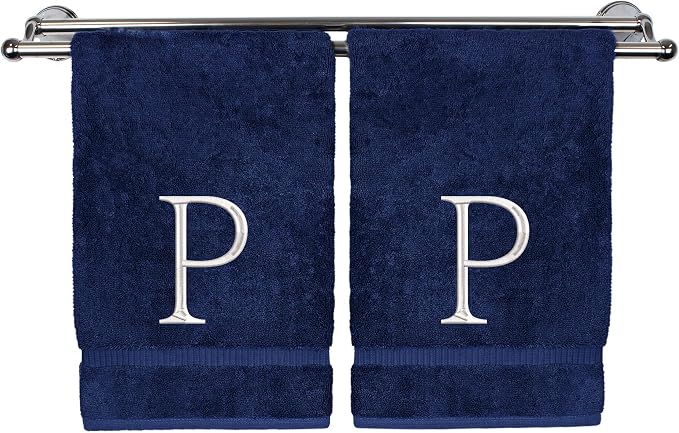 Monogrammed Hand Towel, Personalized Initial Gift, Extra Absorbent 100% Turkish by BareCotton