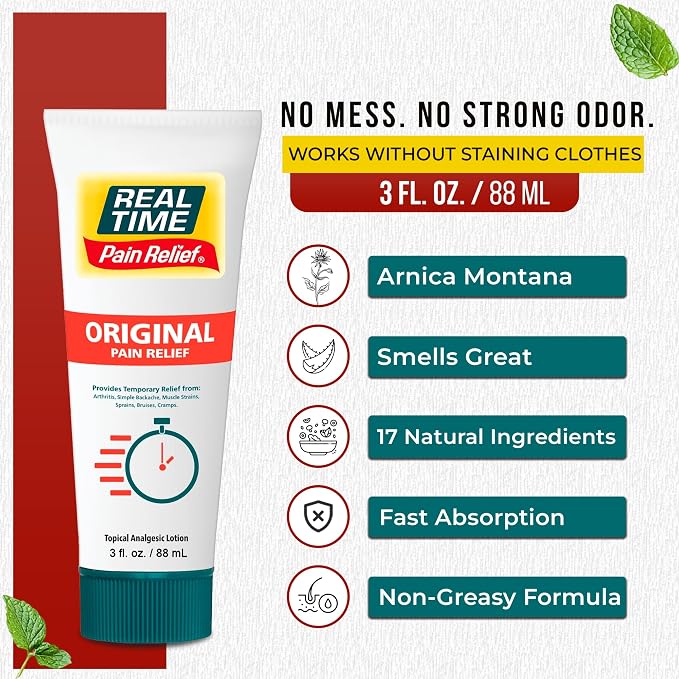 Real Time Pain Relief Cream 3 Oz Tube | 17 Natural Ingredients - Image 2