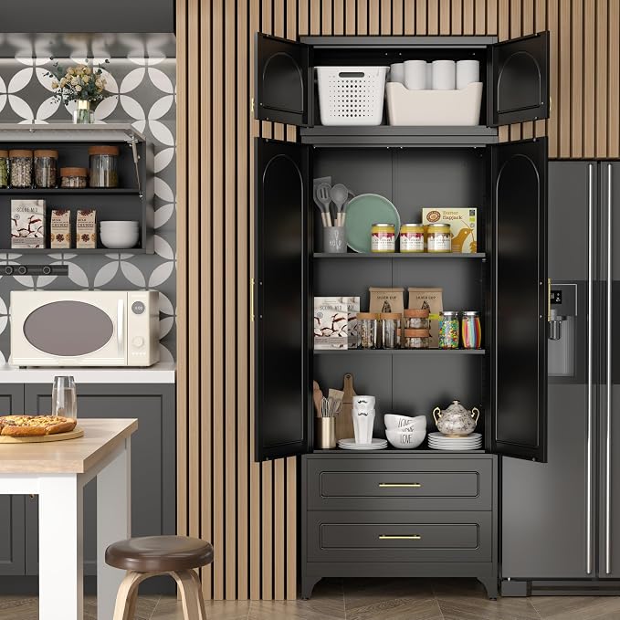 Kitchen Pantry Cabinet，90" Storage Cabinets - Image 3