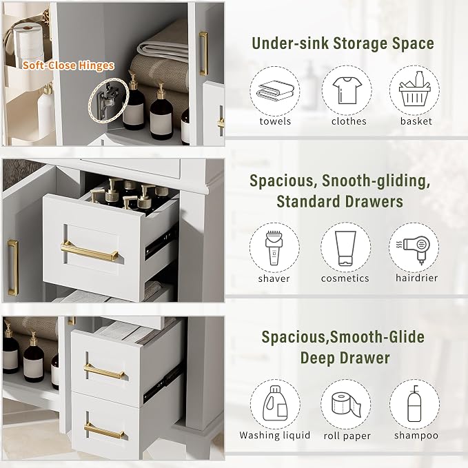 Harper & Bright Designs 30" Bathroom Vanity - Image 6