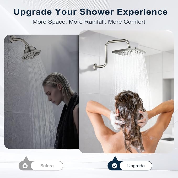 BRIGHT SHOWERS 13 Inch Shower Head Extension Arm - Image 4