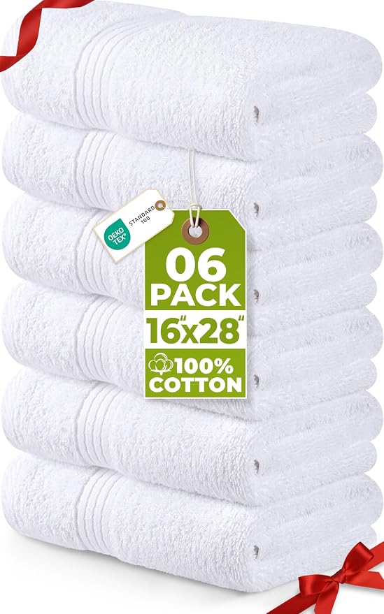 Utopia Towels 6 Piece Premium Hand Towels Set, 16 by 28 inches, 100% Ring Spun by UTOPIATOWELS