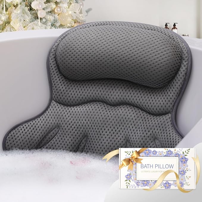Bath Pillow Luxury Bathtub Pillow, Extra Soft & Comfortable Bath Pillow by Binobella