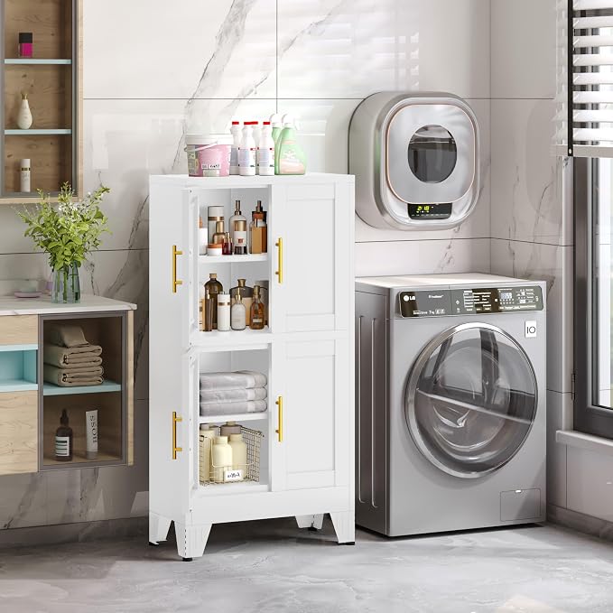47.25" Metal Pantry Cabinet, Storage Cabinets - Image 4