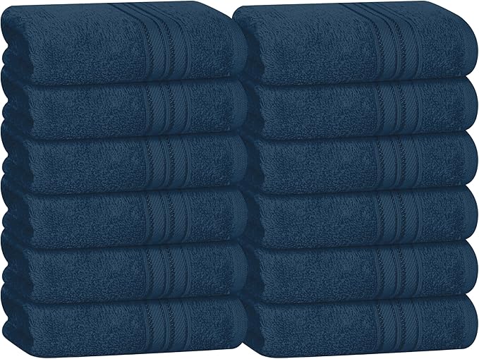 BOUTIQUO Ultra Soft Cotton Washcloths, Contains 12 Piece Face Cloths 12x12 inch by BOUTIQUO