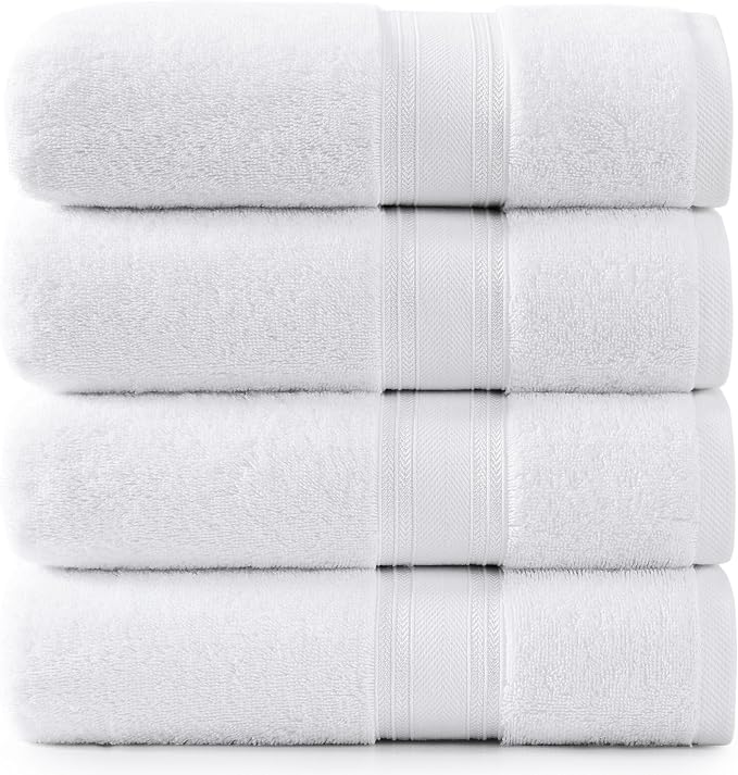 LANE LINEN 100% Cotton 4 Pack Bath Towels by LaneLinen
