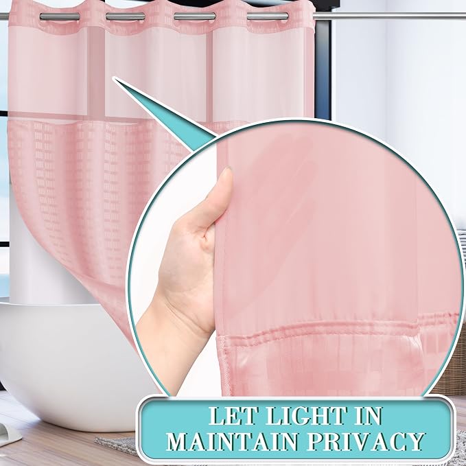Extra Long No Hook Shower Curtain - Image 2