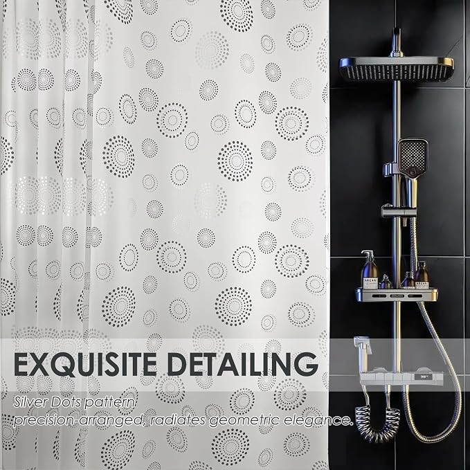 Plastic Shower Curtain Liner, Waterproof Printed PEVA Shower Curtain - Image 4