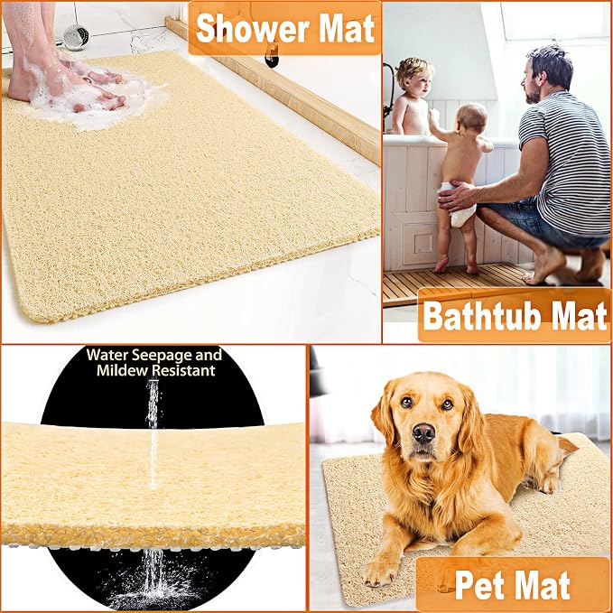 Shower Mats Non Slip for Elderly, 24x47’’Extra Lager Loofah Bath Mats for Shower - Image 6