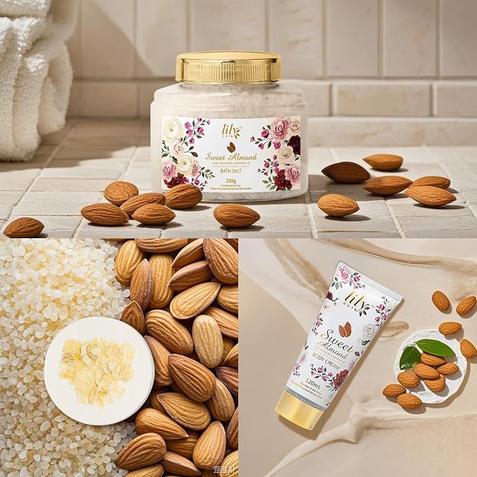 Christmas Spa Gift Basket Set for Women 17-Piece Almond Luxury Spa Gift Set - Image 7
