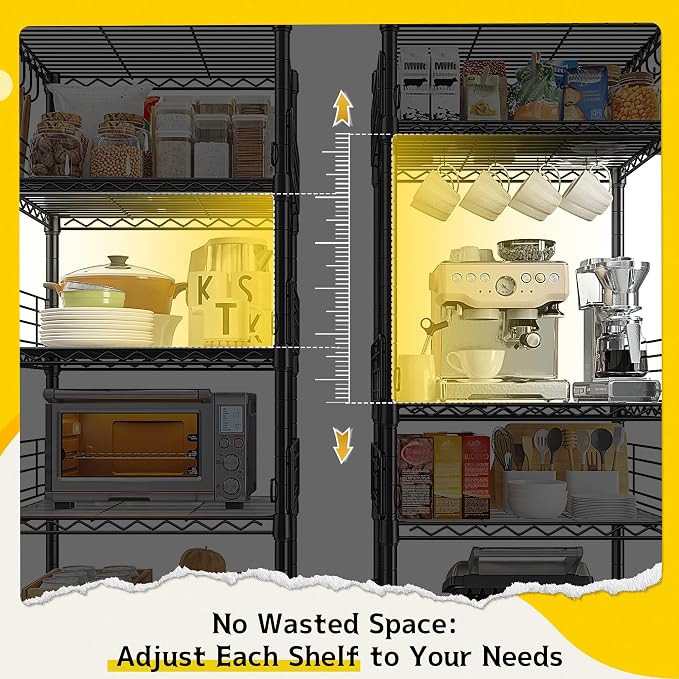 5 Tier Metal Shelving Unit Storage Shelves - Image 6