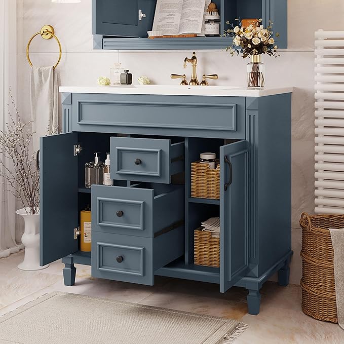 Merax 36” Bathroom Vanity with Sink, Freestanding Single Bathroom Sink Vanity by Merax