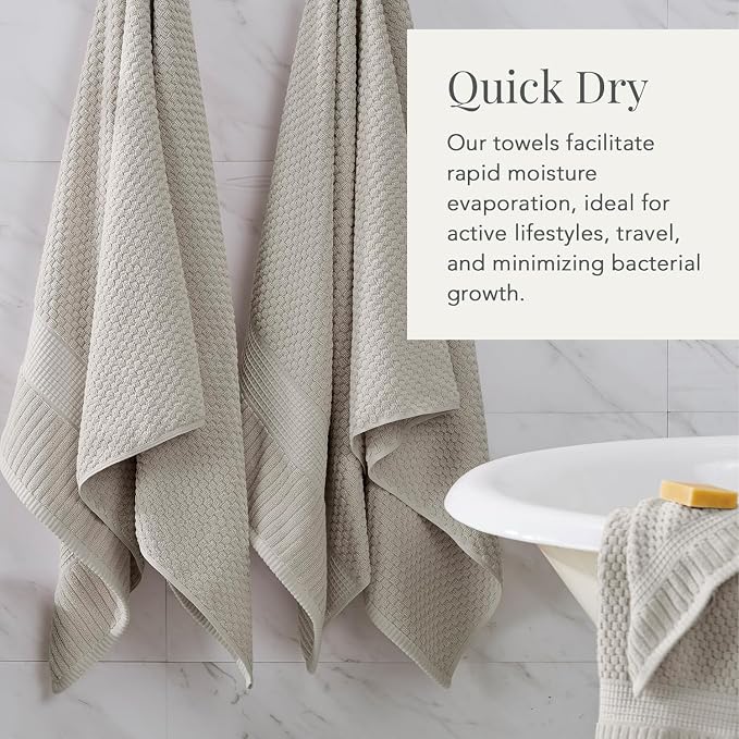 NY Loft 100% Cotton 2 Pack Bath Sheet Towel Set | Absorbent Quick-Dry Oversize - Image 3