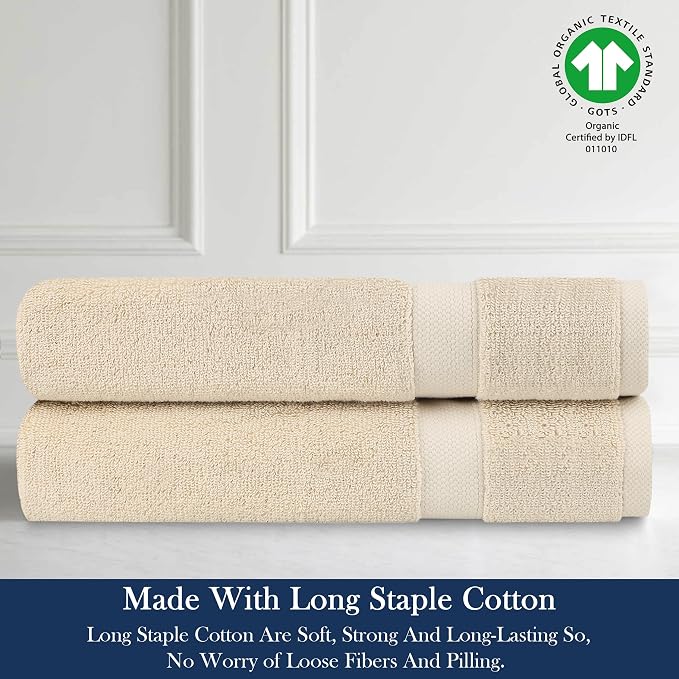 Delara Organic Cotton Luxuriously Plush Hand Towel Pack of 2 | GOTS & OEKO-TEX - Image 3