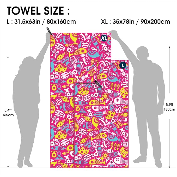 4Monster Microfiber Beach Towel Quick Dry, Super Absorbent Lightweight Travel - Image 4