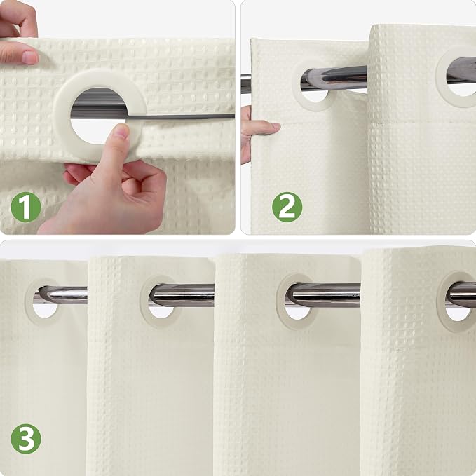 No Hook Waffle Weave Shower Curtain - Image 3