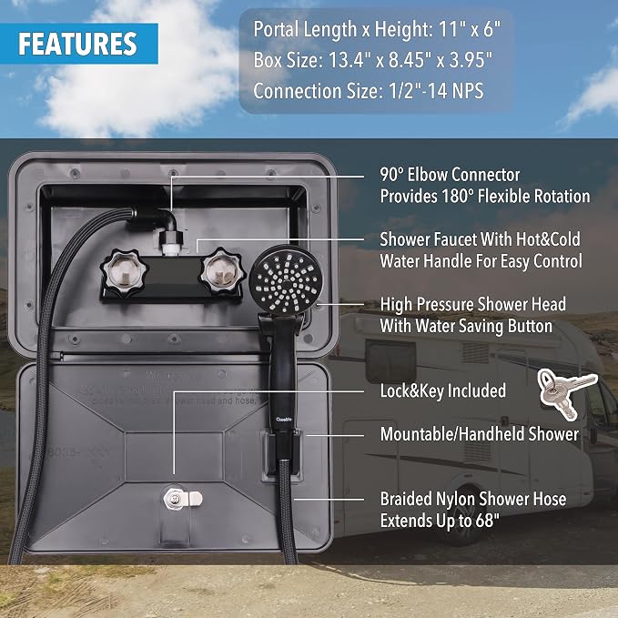 RV Outdoor Shower Exterior Shower Box Kit - Image 5