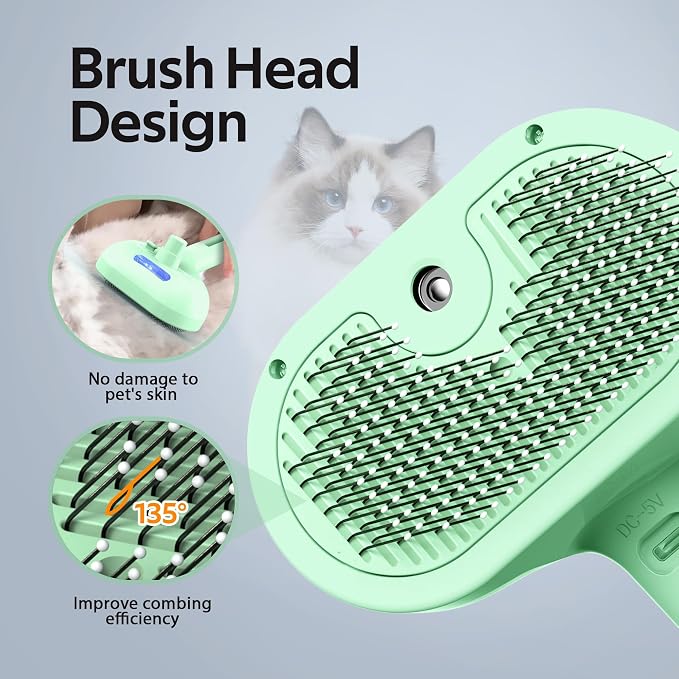 Pet Grooming Brush with Electronic Mist Spray - Image 4
