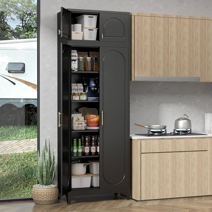 90" Metal Kitchen Pantry Cabinet, Freestanding Kitchen Storage Cabinet by For30YearsWehavespecializedinsteelfurniture