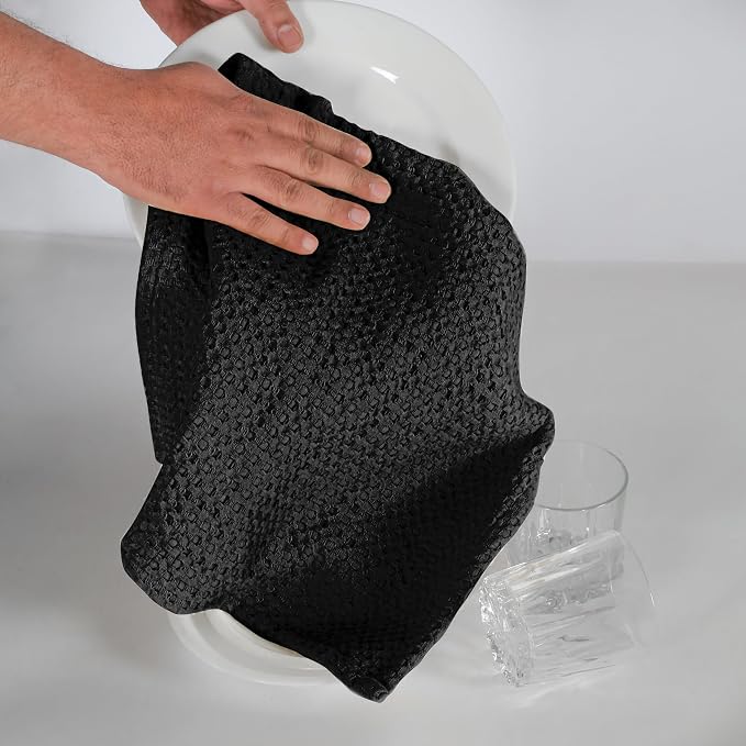 Native Fab Set of 4 Premium Waffle Dish Towels 16x26 inches - Image 2