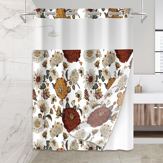 No Hook Shower Curtain Set by Mightree