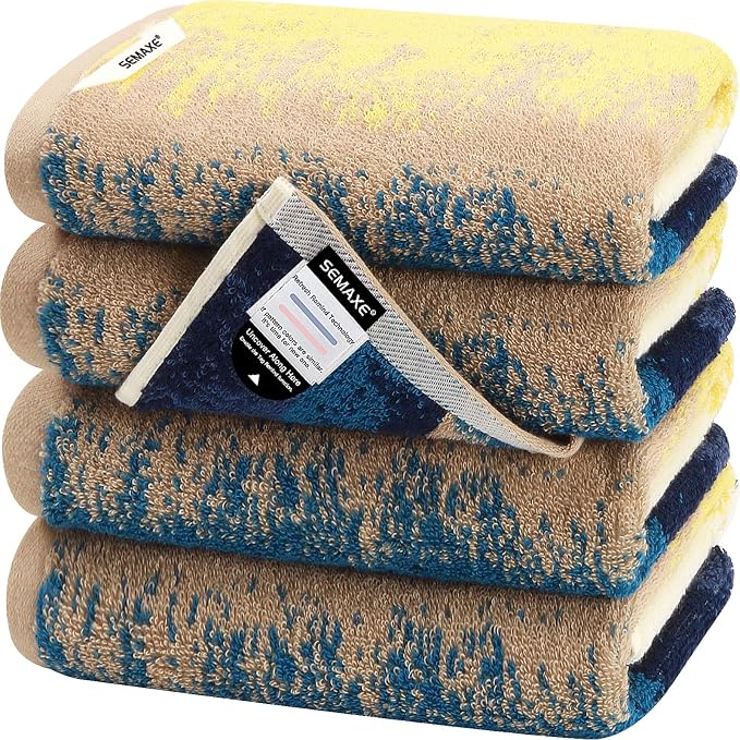 SEMAXE Hand Towels for Bathroom, 100% Cotton Towels by SEMAXE