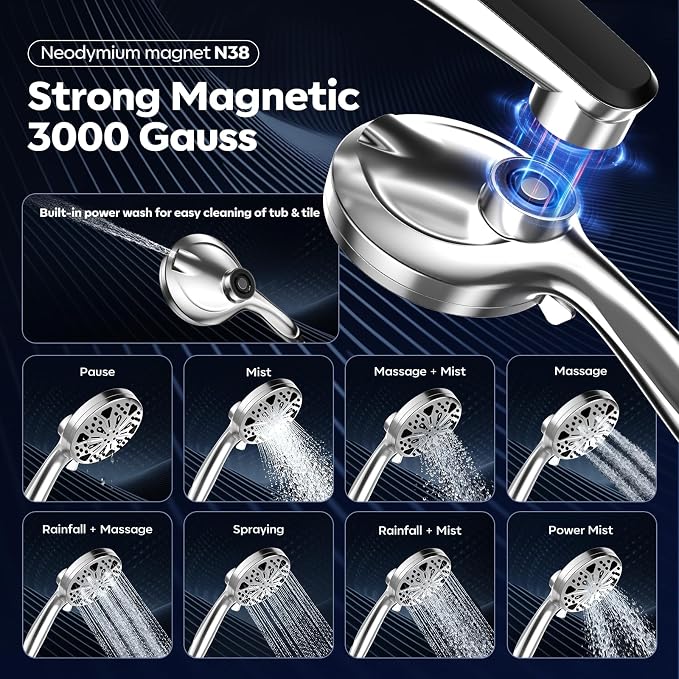 Shower Head with filtered Handheld High Pressure daul Shower Heads with - Image 2