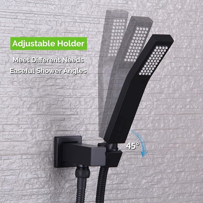Wall Union with Hand Shower Holder, Angle Simple Brass Wall Mounted Supply - Image 4