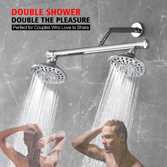 sumerain Luxurious 6" High Pressure Dual Shower Head Combo - Image 2